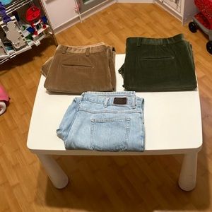 42x32 bundle lot 2 orvis curduroy pants/ Llbean jeans